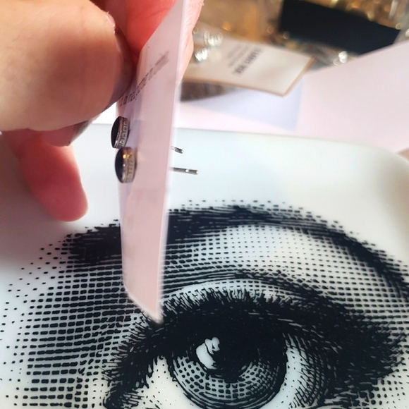 NWT men's studs earrings MICRO Onyx Stone ON 925 Sterling Silver 1 PAIR - Picture 4 of 4